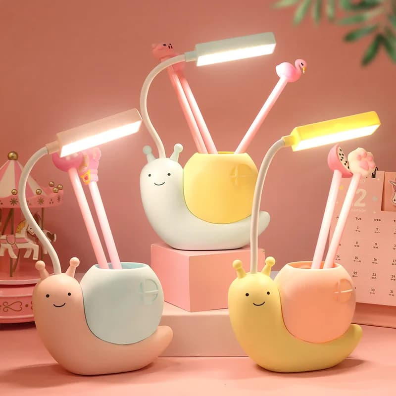 LED stolna lampa u obliku puža s držačem za olovke