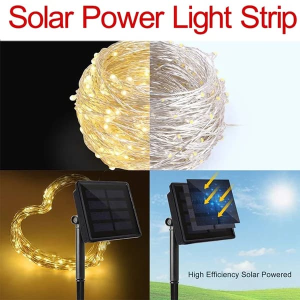 Vodootporne solarne LED vilinske lampice na žici