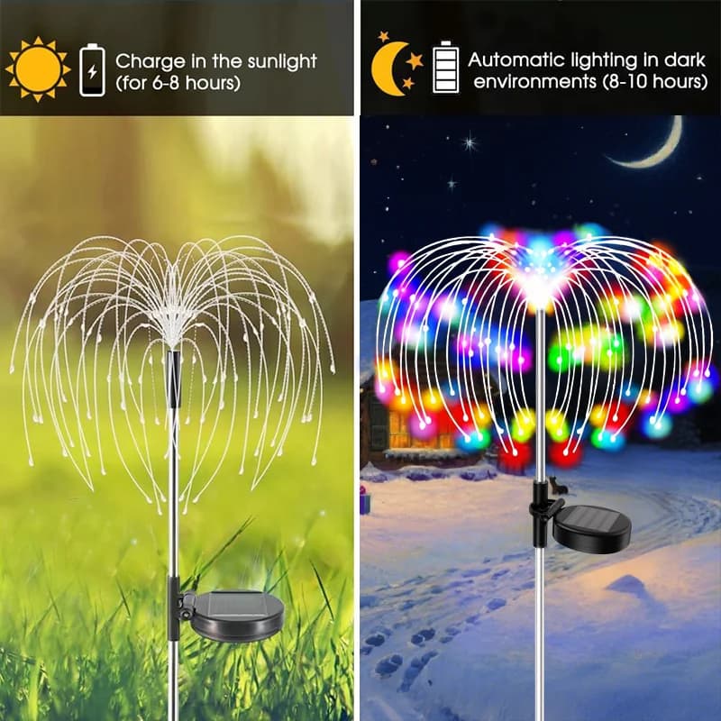 Vodootporni solarni LED vrtićki patio svjetlo u obliku vatrometa