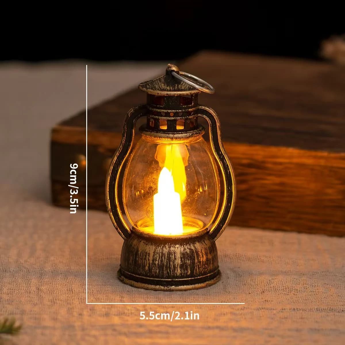 Mini vintage LED lampion s svijećom noćno svjetlo